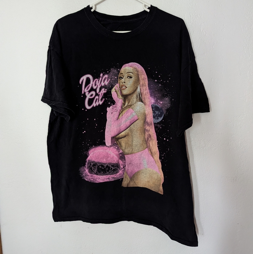 Official Doja Cat T Shirt Mens Black Crew Neck Hip Hop Music Pre Owned